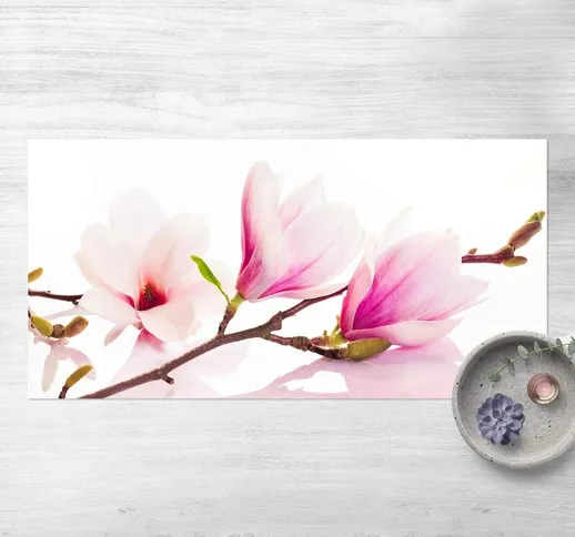 Tappeti in vinile - Delicato rametto di magnolia - Orizzontale 1:2 Dimensione HxL: 80cm x...