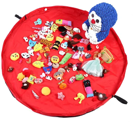  - Tappetino da gioco per bambini Borsa portaoggetti pieghevole per giocattoli Tappeto per...