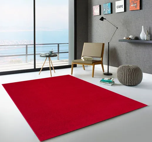 Tappeto antistatico frisee rosso moderno per soggiorno Casacolora CCROS | Dimensione: 80 x...