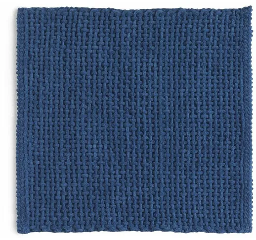 Tappeto Bagno 50x50 Blu Cotone E Microfibra Frangipani