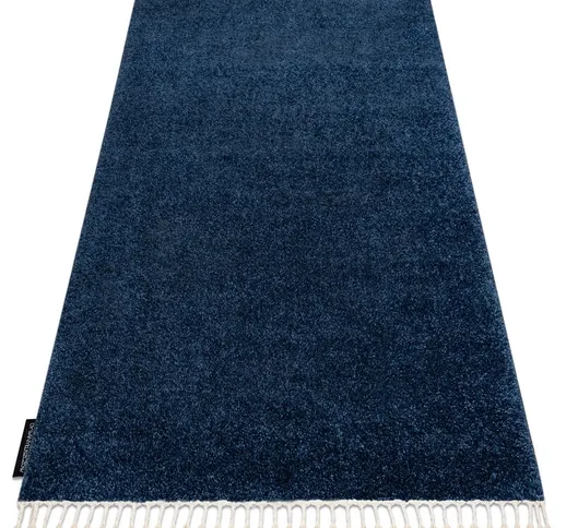 Tappeto BERBER 9000 blu scuro Frange berbero marocchino shaggy Toni blu 140x190 cm