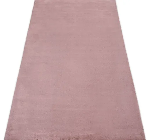 Tappeto BUNNY rosa IMITAZIONE PELLICCIA DI CONIGLIO Toni rosa 140x190 cm