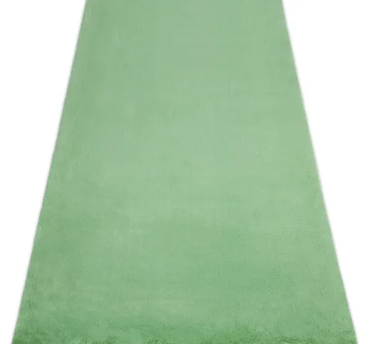 Tappeto BUNNY verde IMITAZIONE PELLICCIA DI CONIGLIO Toni verde 140x190 cm
