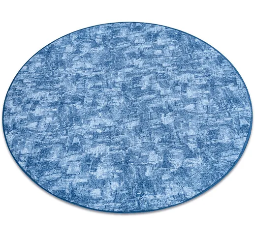 Tappeto cerchio solid blu 70 calcestruzzo blue rotondo 200 cm