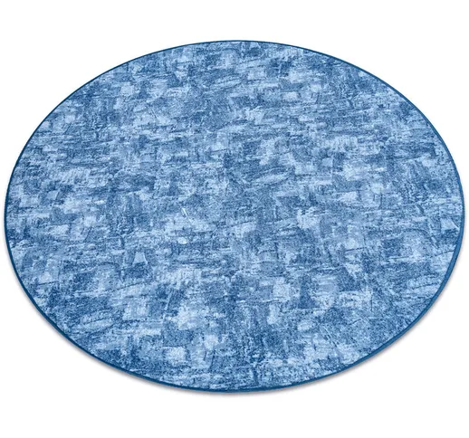 Tappeto cerchio solid blu 70 calcestruzzo blue rotondo 150 cm