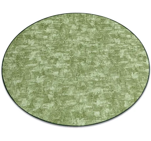 Tappeto cerchio solid verde 20 calcestruzzo green rotondo 150 cm