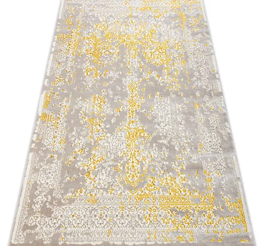 Tappeto core 3807 Ornamento Vintage - strutturale, due livelli di pile, beige / oro yellow...