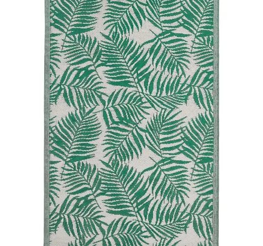 Tappeto da esterno 120 x 180 cm motivo foglie di palma verde menta KOTA