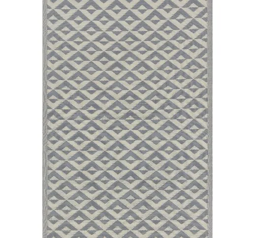 Moderno Tappeto per Esterni Grigio Sintetico 120 x 180 cm Motivo Geometrico Bihar - Grigio