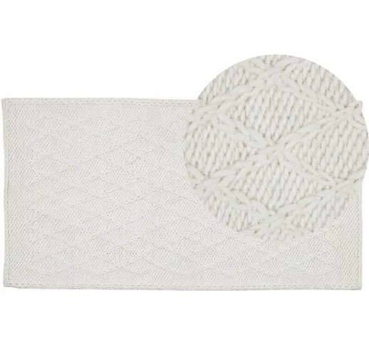 Tappeto decorativo bianco sporco 80 x 150 cm ERZIN