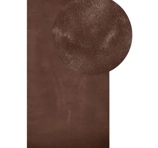 Tappeto di finta pelliccia di coniglio marrone 80 x 150 cm Mirpur - Marrone