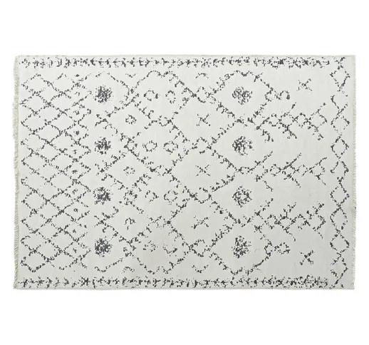 Tappeto Bianco Grigio Poliestere Cotone (120 x 180 x 1 cm) - Dkd Home Decor