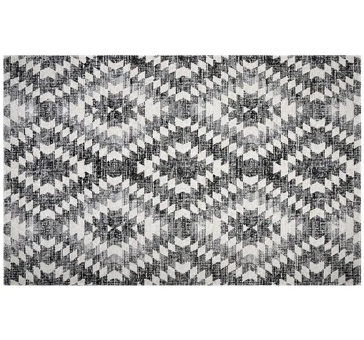 Miliboo - Tappeto etnico motivo losanghe grigio nero interno esterno 150 x 220 cm pixo - G...
