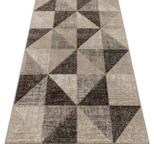 Tappeto FEEL 5672/15055 TRIANGOLI beige / marrone / crema Toni beige 140x190 cm