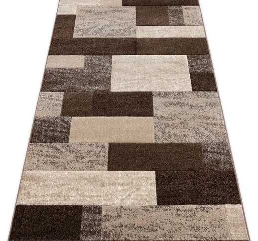 Tappeto FEEL 5756/15044 RECTANGOLI marrone Toni marrone 140x190 cm