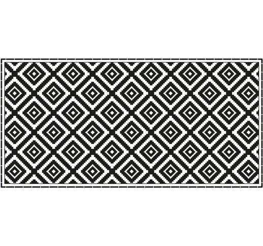 Matteo - Tappeto grafico quadrato in vinile 140 x 70 cm