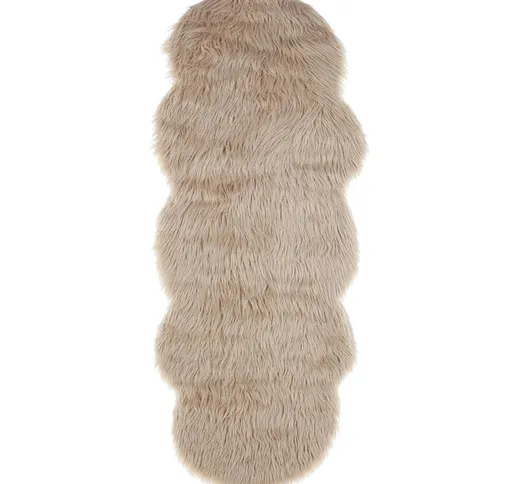 Beliani - Tappeto in finta pelle beige 180 x 60 cm rustico Mamungari - Beige