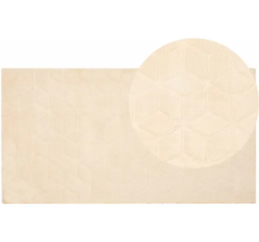 Tappeto in pelliccia di coniglio sintetica beige 80 x 150 cm Thatta - Beige