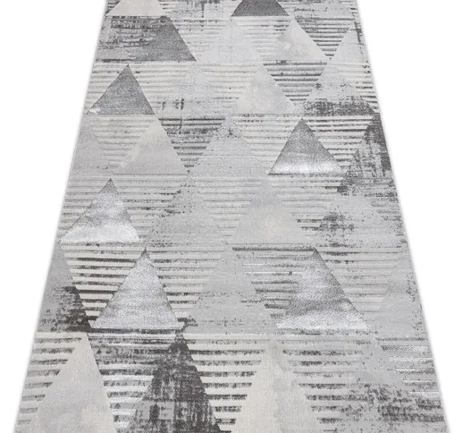 Tappeto lira E1627 Triangoli geometrico, strutturato, moderno, glamour - grigio gray 140x1...
