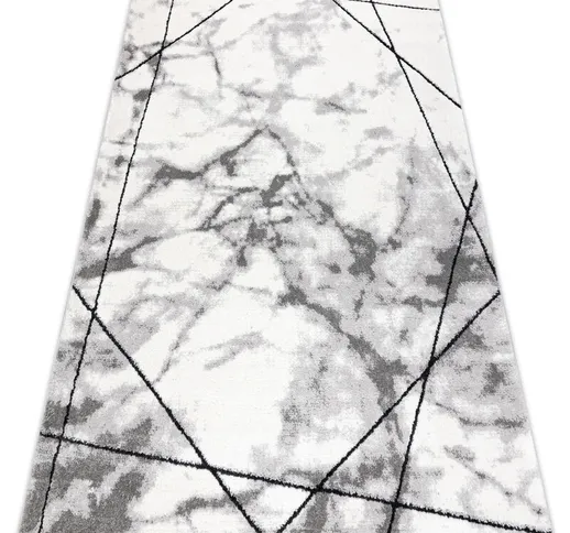 Tappeto moderno cozy Lina, geometrico, Marmo - Structural due livelli di pile grigio gray...