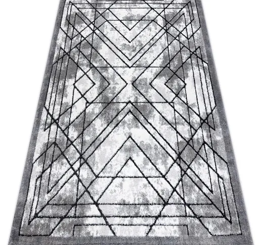 Tappeto moderno cozy Tico, geometrico - Structural due livelli di pile grigio gray 140x190...