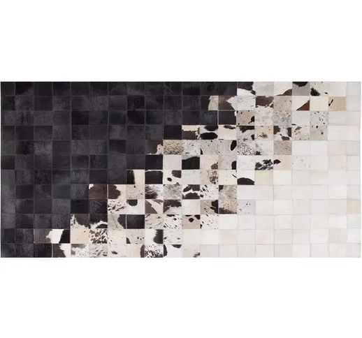 Tappeto Moderno Bianco e Nero 80 x 150 cm KEMAH