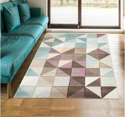 tappeto moderno disegno 200x290 cm rettangolare ETNO 858-70 Brown da pranzo adatto per ris...