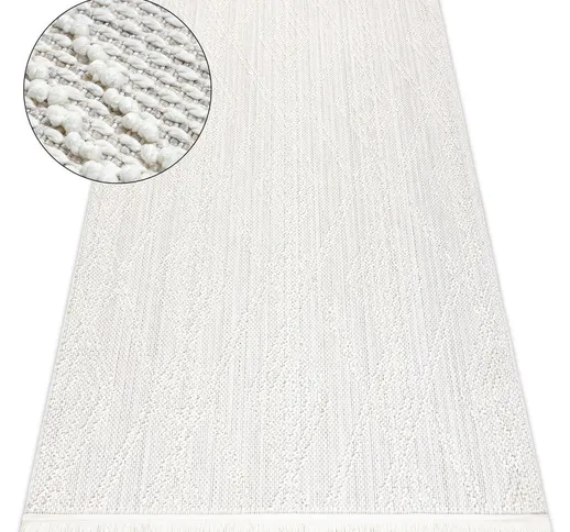 Tappeto nano EN14A Diamanti, loop, tessuto piatto bianco white 140x190 cm