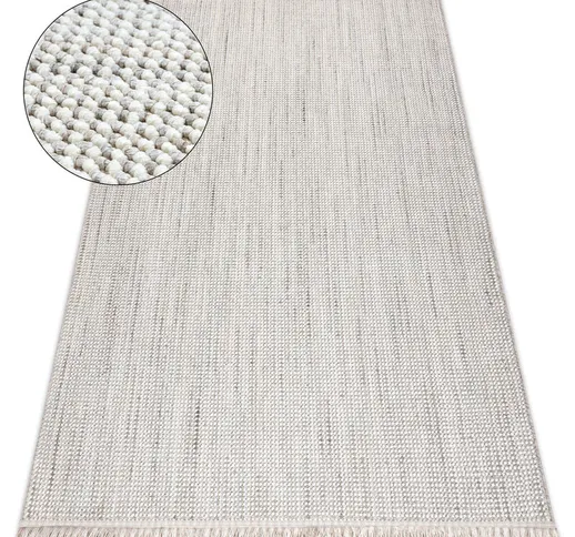 Tappeto NANO EO78B Melange, loop, tessuto piatto bianco / grigio beige 140x190 cm