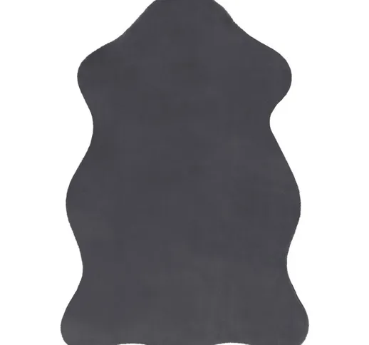 Tappeto new dolly pelle G4337-2 grigio antracite imitazione pelliccia di coniglio gray 60x...