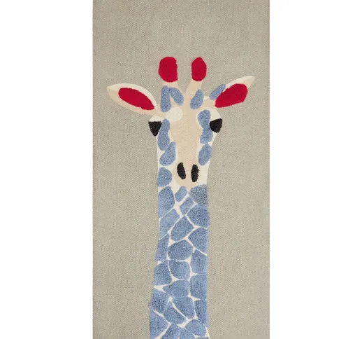 Beliani - Tappeto per bambini in cotone con motivo a giraffa 80 x 150 cm tessuto a mano mu...