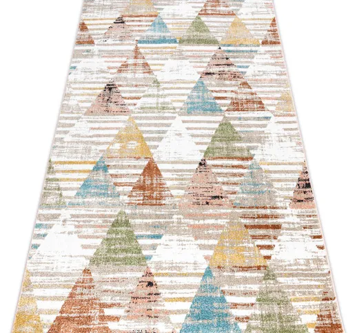 Rugsx - Tappeto POLI 9051A Geometrico, triangoli beige / terracotta multicolore 140x190 cm