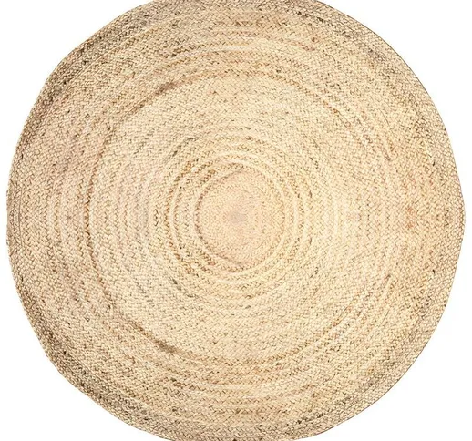 Ozaia - Tappeto rotondo jaipur - 100% Juta - d. 150 cm- Naturale - Naturale chiaro