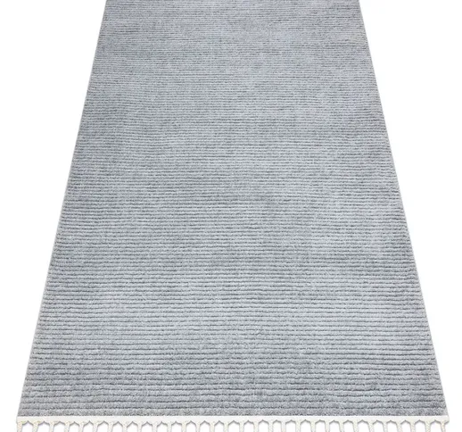 Tappeto sevilla PC00B strisce grigio Frange berbero marocchino shaggy gray 140x190 cm