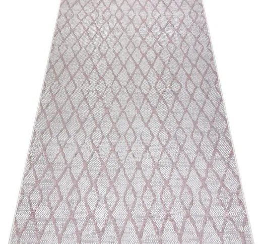 Rugsx - Tappeto SIZAL SION Traliccio 22129 tessuto piatto ecru / rosa Toni rosa 140x190 cm