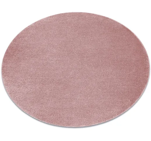 Tappeto softy cerchio un colore rosa pink rotondo 150 cm