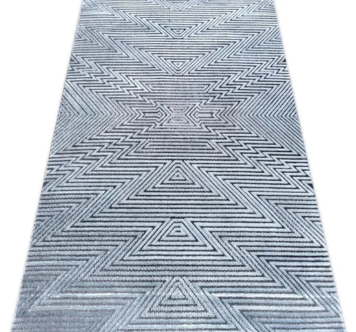 Tappeto Structural SIERRA G5013 tessuto piatto blu - ZIGZAG, etnica Toni blu 140x190 cm