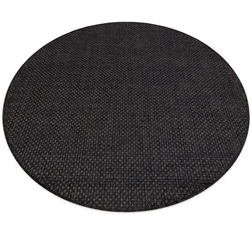 Tappeto timo 0000 cerchio sizal all'aperto nero black rotondo 150 cm