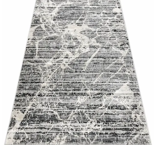Tappeto tuls strutturale, frange 51322 moderno Marmo grigio / avorio gray 140x190 cm