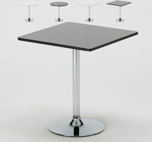Tavolino bar rotondo quadrato nero bianco 70x70 Bistrot | Nero - Quadrato
