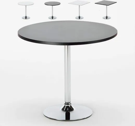 Tavolino bar rotondo quadrato nero bianco 70x70 Bistrot | Nero - Rotondo
