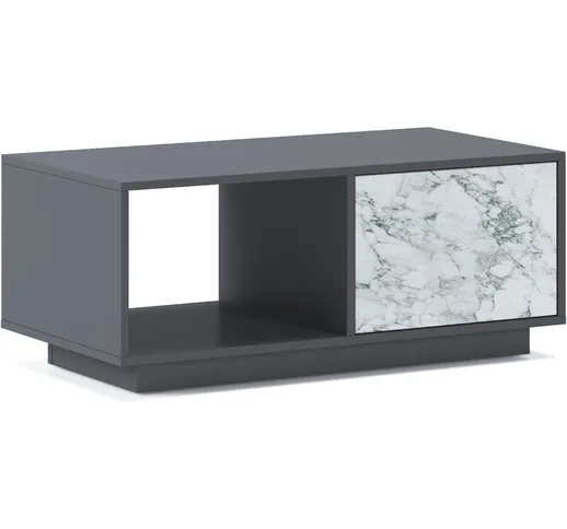 Tavolino con porte, soggiorno, modello MARBLE, struttura colore GRIGIO GRIGIO GRAFIT, colo...