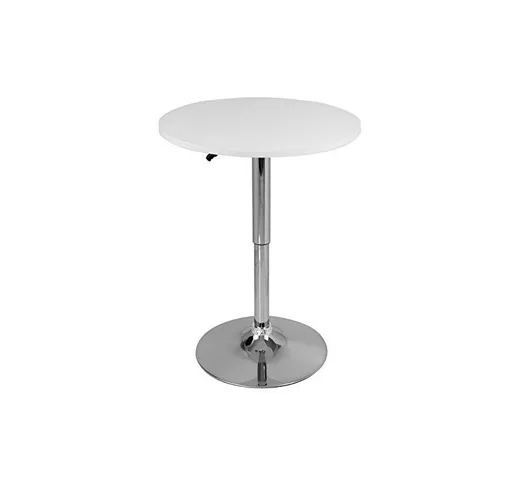 Tavolino da Bar Girevole Piano Rotondo Diametro 60 cm Bianco