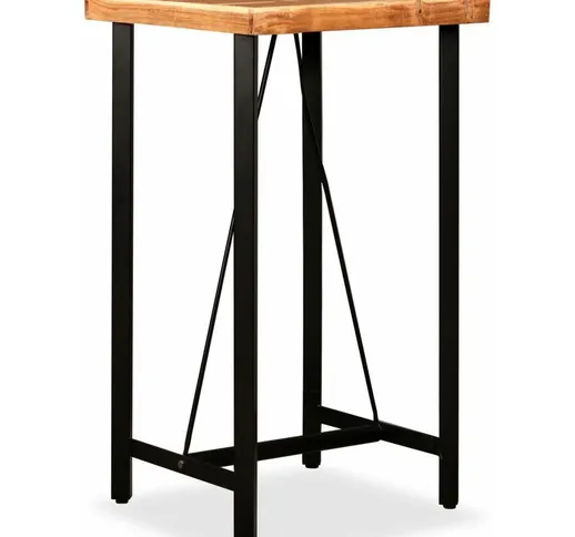 Decdeal - Tavolino da Bar in Legno Massello di Acacia 60x60x107 cm
