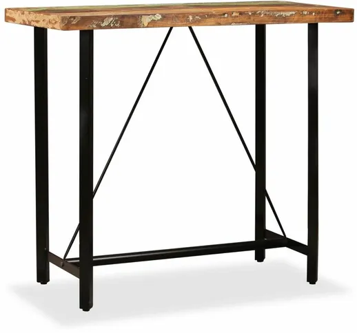 Tavolino da Bar in Legno Massello di Recupero 120x60x107 cm
