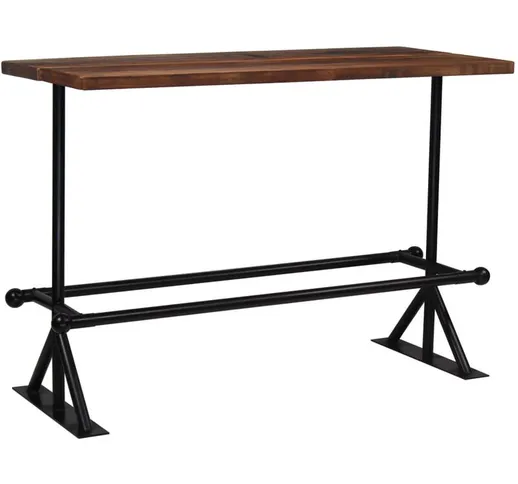 Happyshopping - Tavolino da Bar Massello di Recupero Marrone Scuro 150x70x107cm