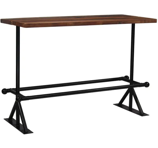 Tavolino da Bar Massello di Recupero Marrone Scuro 150x70x107cm