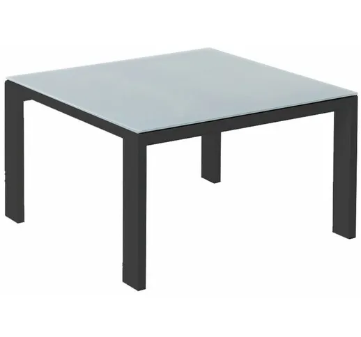Bigbuy Home - Tavolino da Caffè Thais 70 x 70 x 41 cm Grafite Alluminio
