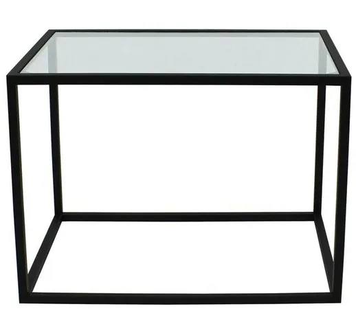Tavolino da salotto moderno rettangolare KUBE | Nero lucido - 70 x 50 H. 50 - Nero lucido