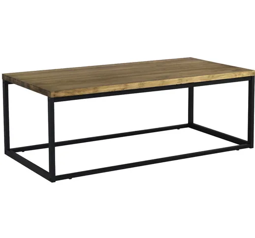 Tavolino iCub U 80x60x42cm nero in legno effetto vintage stile industriale Box Furniture